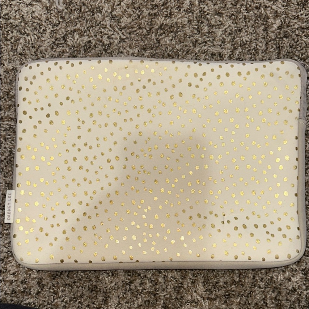 Dabney Lee Gold Polka Dot Laptop Sleeve